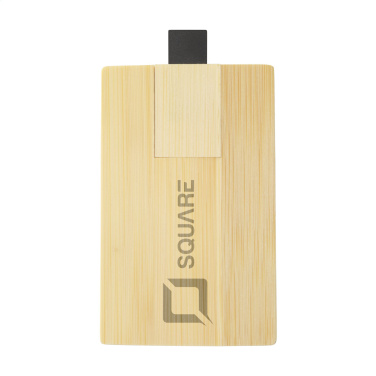 Logotrade mainostuote tuotekuva: Luottokortti USB Bamboo 64GB