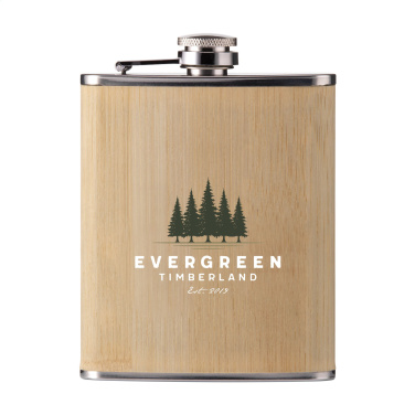 Logo trade mainoslahja ja liikelahja tuotekuva: Hipflask Bamboo 200 ml juomapullo
