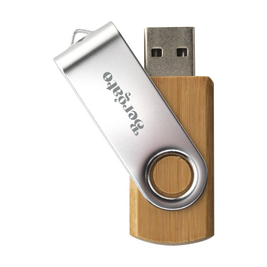 Logotrade mainostuote tuotekuva: USB Twist Bamboo 32GB