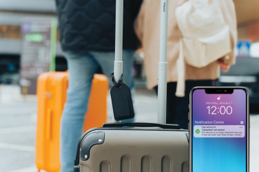 Logo trade mainoslahjat ja liikelahjat kuva: Globetrack RCS matkatavara tagi