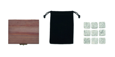 Logotrade liikelahja tuotekuva: 9 kivijääkuutiota laatikossa