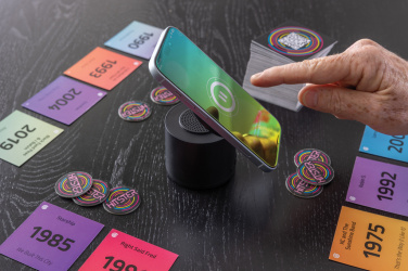 Logo trade mainoslahja ja liikelahja tuotekuva: Magpulse RCS -3 W kaiutin, kierrätysmuovia, magneettipidike