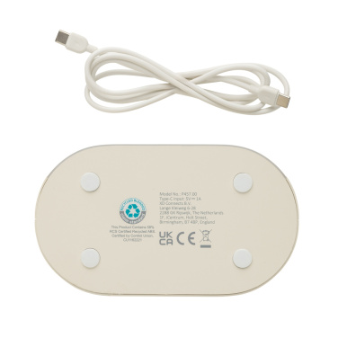 Logo trade mainoslahja ja liikelahja tuotekuva: LumaRise RCS -herätyskello, valkoinen kohina, kierrätysmuovi