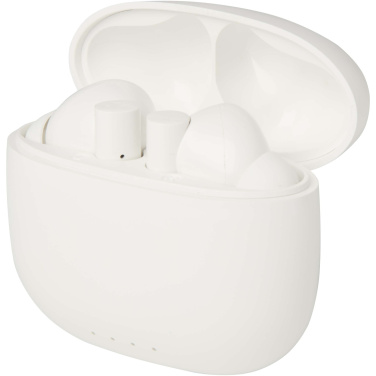 Logotrade mainoslahja ja liikelahja kuva: Alterf kierrätysmuovista valmistetut langattomat True Wireless Bluetooth® -kuulokkeet silikonisilla korvasovittimilla