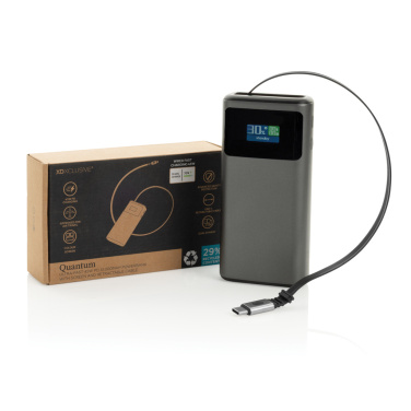 Logotrade liikelahja mainoslahja kuva: Quantum RCS PD45W nopea 10 000 mAh -varavirtalähde näytöllä