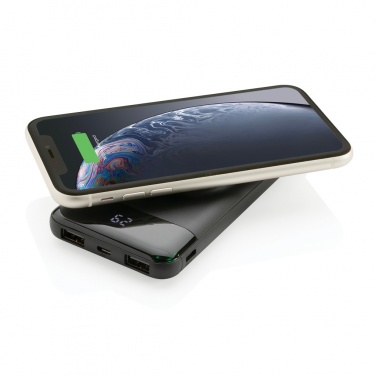 Logotrade reklaminiai produktai nuotrauka: 10 000 mah belaidis maitinimo blokas su laikrodžio įkrovikliu