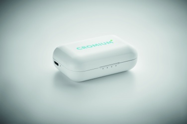 Logotrade dāvanas foto: TWS austiņas ar uzlādes bāzi