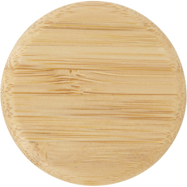 Logotrade logo dāvanas foto: Porto 500 ml stikla ūdens pudele ar silikona rokturi un bambusa vāku