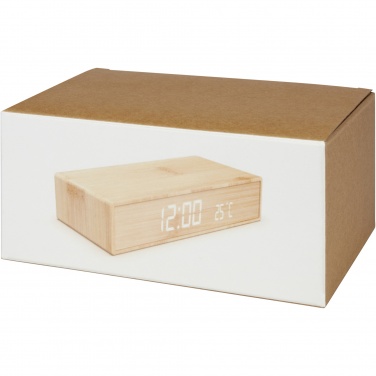 Логотрейд pекламные cувениры картинка: Minata, бамбуковое беспроводное зарядное устройство с часами