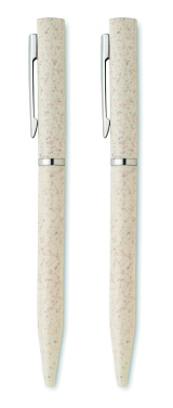 Лого трейд pекламные подарки фото: Wheat straw/ABS twist pen set