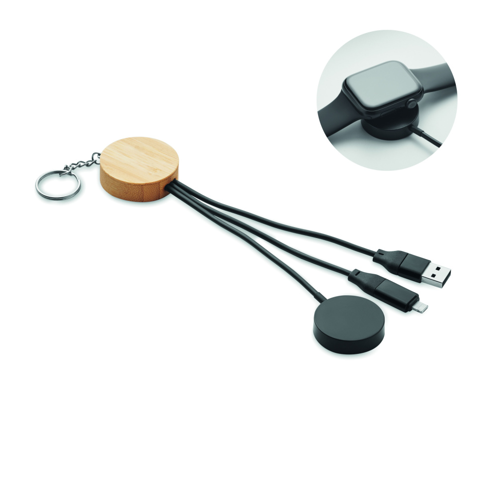 Лого трейд бизнес-подарки фото: Key ring with 4 in 1 60W cable