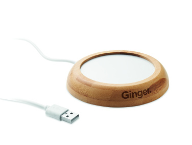 Логотрейд бизнес-подарки картинка: Bamboo mug warmer with USB