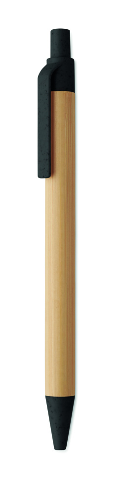 Лого трейд pекламные cувениры фото: Push button ball pen in bamboo