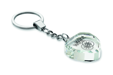 Лого трейд pекламные подарки фото: Glass heart award key ring