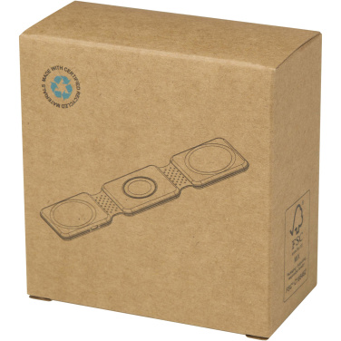 Логотрейд pекламные cувениры картинка: Складное беспроводное зарядное устройство Armus 3-в-1 из переработанной пластмассы мощностью 15 Вт