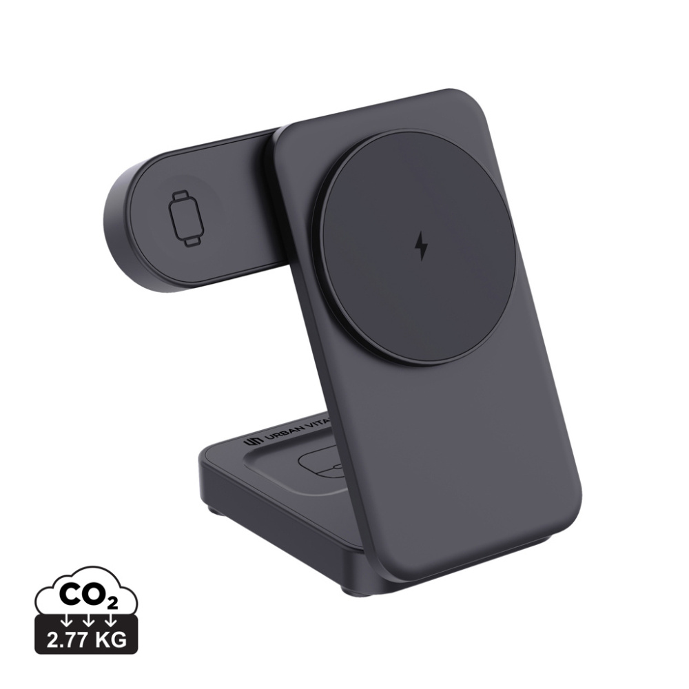 Logotrade presentreklam bild: Urban Vitamin Arcadia RCS rplastic 15W 3i1 magnetisk laddare